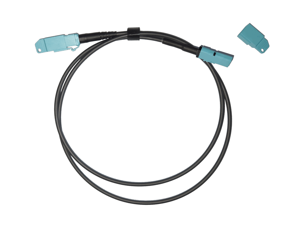 MXC very High Density fiber optic cable assemblies en patch panelen